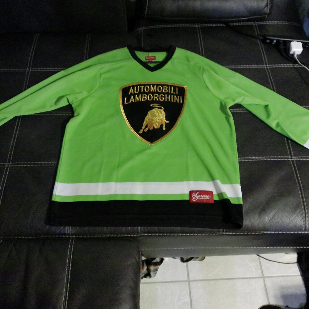Supreme Automobili Lamborghini Hockey Jersey SS20 Green L 100% Polyester